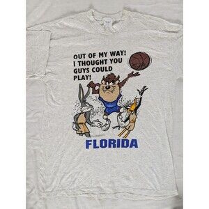 Vintage 1995 Florida Gators TAZ Basketball T-Shirt Size XL 90s Looney Tunes NCAA